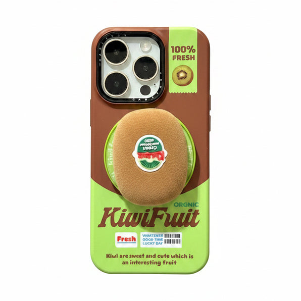 Kiwi pattern iPhone case with MagSafe stand