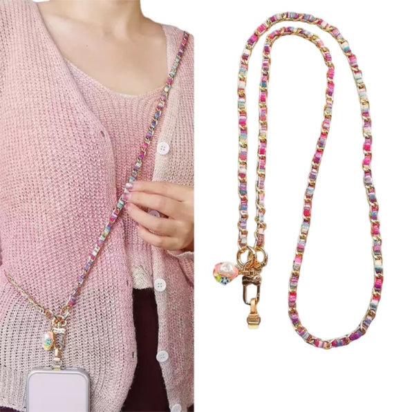 Pearl Chain Phone Shoulder Strap Crossbody