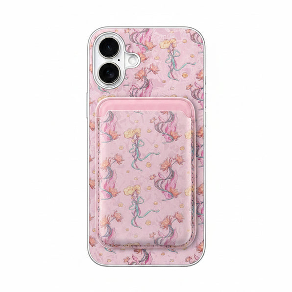 MagSafe-compatible floral print silver-frame iPhone case