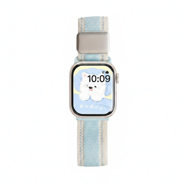 Bicolor Woven Nylon Magnetic Buckle Apple Watch Band - All 6 Colors