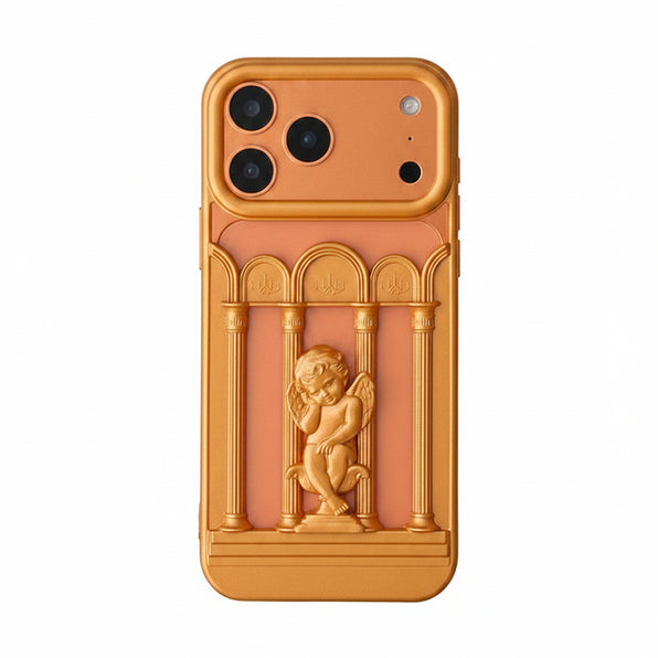 iPhone case, angel, cutout, metallic finish