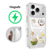 iPhone ケース MagSafe対応 磁石リング内蔵 × ココナッツシェル柄クリア 機能イメージ iPhone 13~17 全15機種対応
