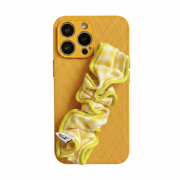 Gingham Wrist Strap iPhone Case