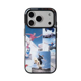 iPhone 18 Pro Max・18 Proを含む全14機種対応 iPhone ケース アメリカンレトロ スケートボード × 写真コラージュ Y2Kデザイン TPU素材 MagSafe非対応 純白背景 おしゃれ