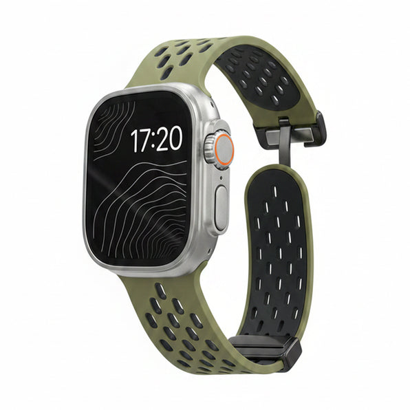 Two-Tone Magnetic Silicone Apple Watch Band