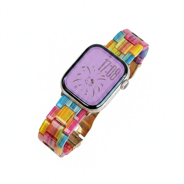 Apple Watch Band Resin Rainbow Colorful Cute Stylish Compatible with Series 12/11/10/Ultra/SE All 4 Colors