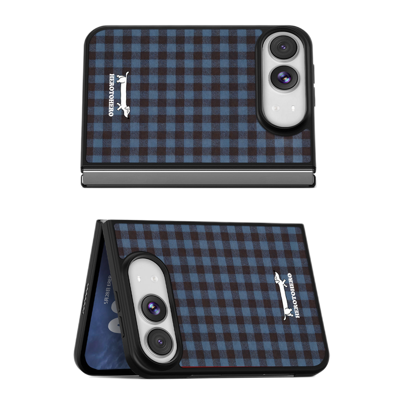 ブルーブラウンチェック 折りたたみスマホケース 商品参考画像 13