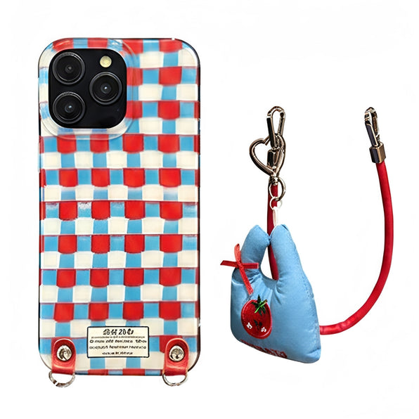 Plaid Strap iPhone Case Crossbody