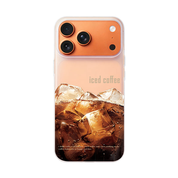 Clear Cafe Iced Coffee Pattern Shockproof Lens Protection