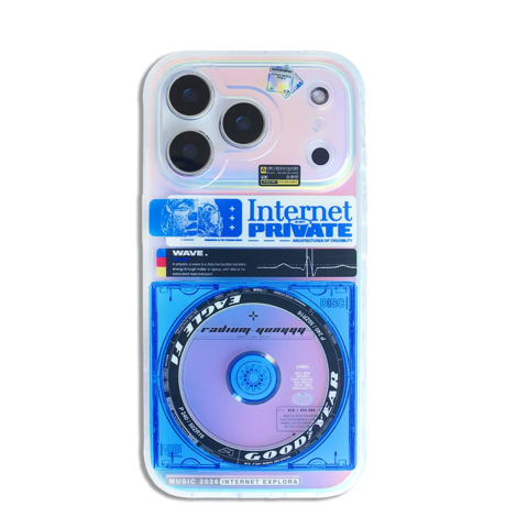 【Compatible with iPhone 17 Pro Max~14】Original Design Space-themed × Record Motif IMD & Hologram MagSafe Compatible Case