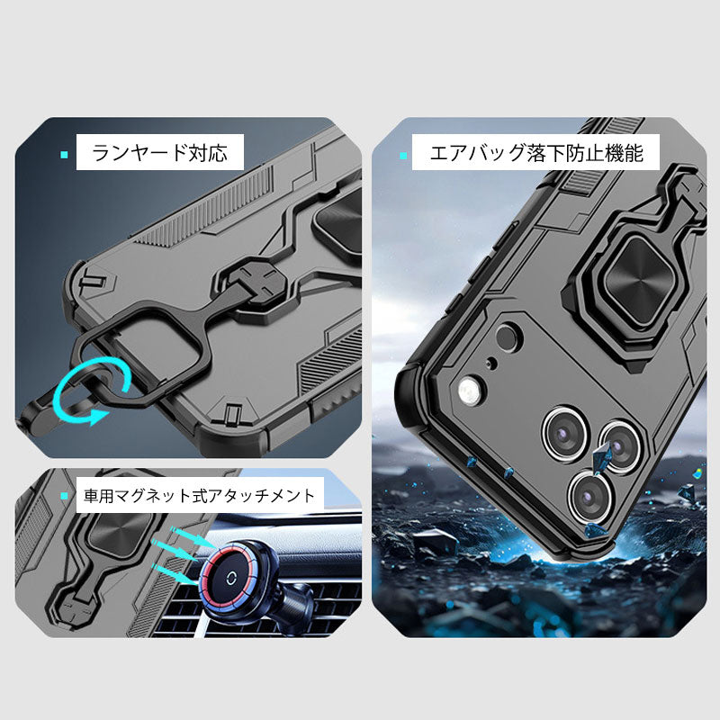 カード収納付きiPhoneケース|手首ストラップ×レザー