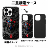 メカアート柄 iPhoneケースの二重構造 外側ハードケースと内側ソフトケースの組み合わせイメージ