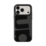 カモフラージュ&レタリング iPhoneケース レタリング(ブラック) 白背景の装着イメージ