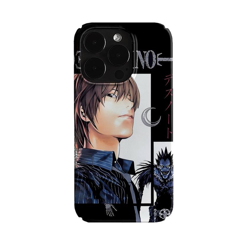 イラスト&カバーアート iPhoneケース ポートレート(ブラック) 白背景の装着イメージ