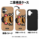 ドッグ&フェイス柄 iPhoneケース 外側ハードケースと内側ソフトケースの二重構造のイメージ