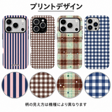 チェックとストライプ柄 iPhoneケースの配色とプリント柄の拡大図
