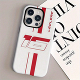 ナンバー16とレッドライン iPhoneケース ホワイト・レッド 装着イメージ