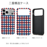 レトロギンガム(レッド・ブルー) 二重構造ケース 外側ハードケースと内側ソフトケースの構造イメージ