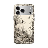 つる草の石段と猫 iPhoneケース 正視白背景 装着イメージ