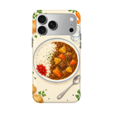 カレーライス iPhoneケース 正視白背景 装着イメージ