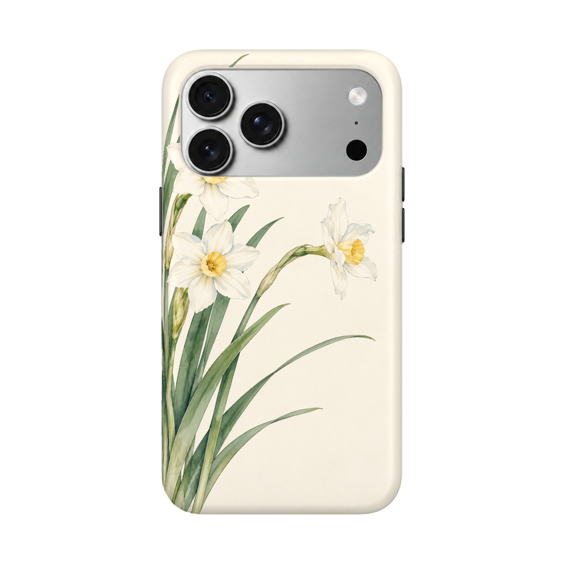 冬の水仙 iPhoneケース 正視白背景 装着イメージ