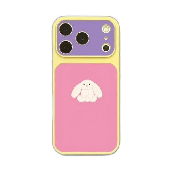 動物 iPhoneケース 韓国 バイカラー 犬猫うさぎ メイン(白底)