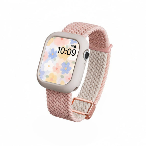 Color Block Braided Magnetic Buckle Apple Watch Band & Case Set (14 Colors Available)