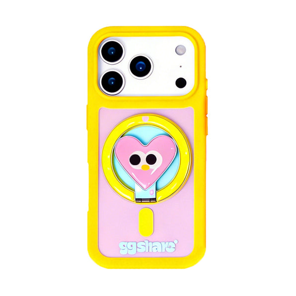 Magnetic Smartphone Case with Heart-shaped Stand and Accent Colors (3 colors available)