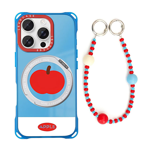 Apple Design Rotating Ring Stand Integrated Smartphone Case with Strap Hole