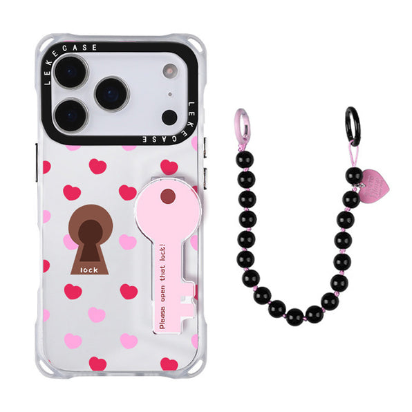 Sweetheart Print Strap & Hidden Key Stand Smartphone Case