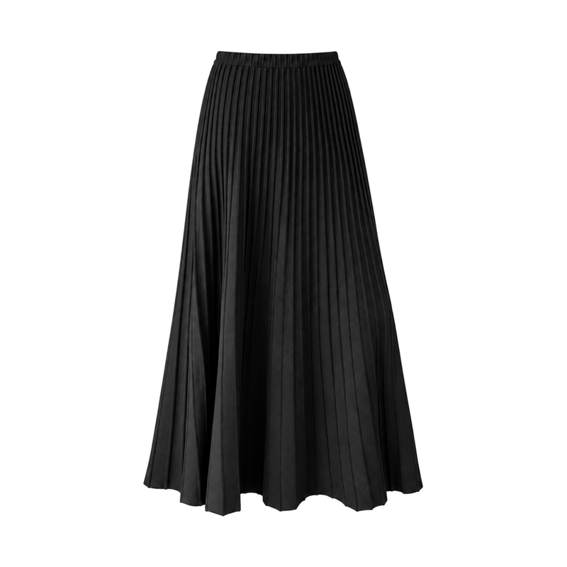 ロングプリーツスカート ブラック 単品 属性(白底)