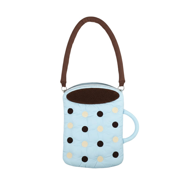 Laptop Bag with Coffee Cup Motif and Shockproof Design (Handheld/Shoulder Strap Compatible)