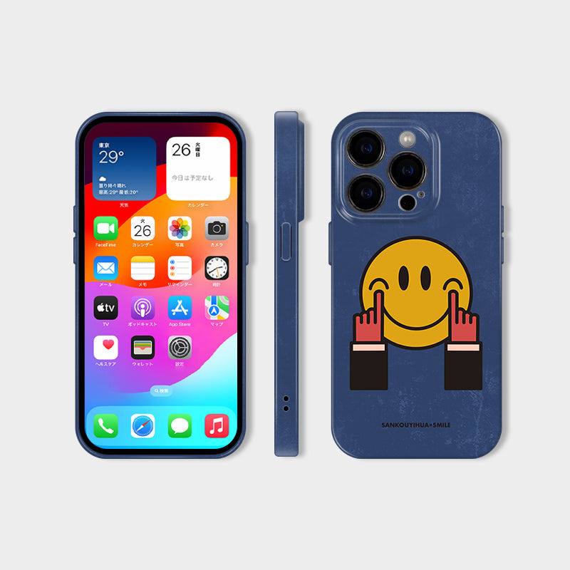 「iPhone17ケース 新入荷」可愛い癒し系スマイリーフェイススマホケース