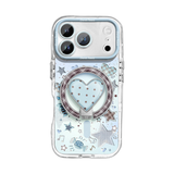 チェック柄 ハートスタンド iPhoneケース メイン(白底)