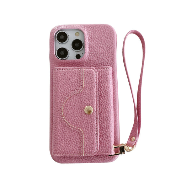 iPhone case with stand, mirror, and card storage