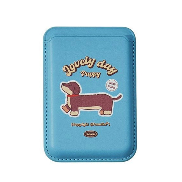 Dachshund MagSafe Card Case in Blue