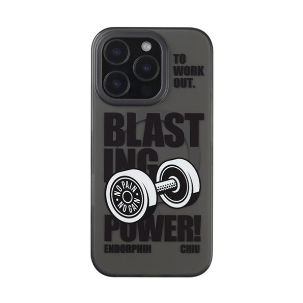 Dumbbell motif matte finish magnetic / non-magnetic smartphone case