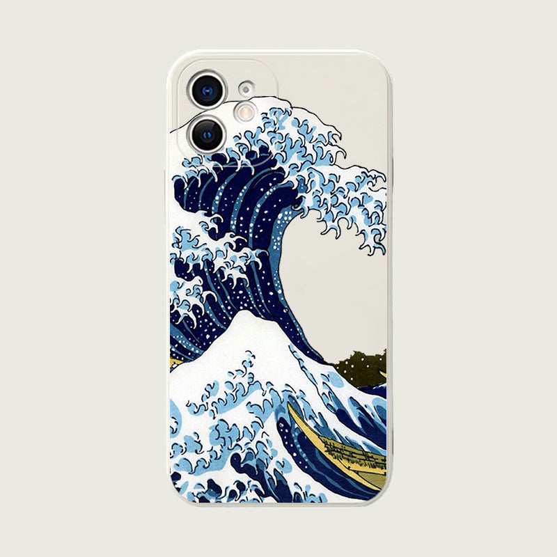 「浮世絵シリーズ」神奈川沖浪裏デザインiPhoneケース浮世絵スマホケース