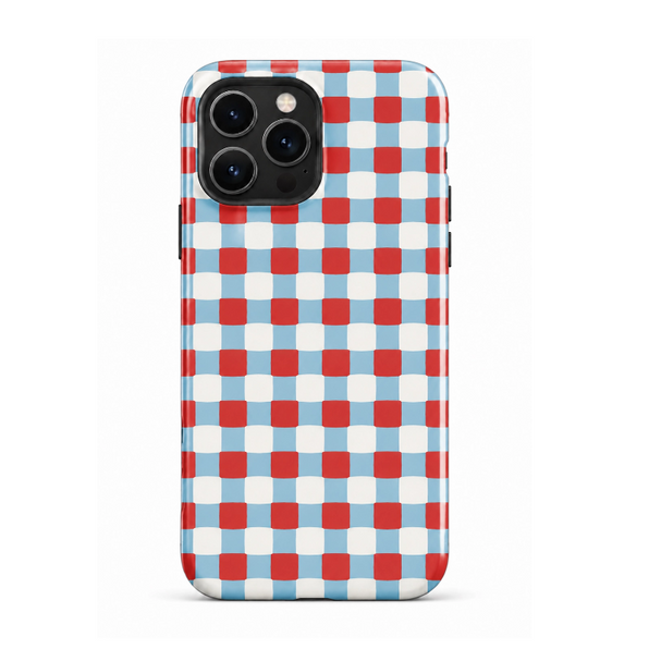 Plaid Pattern iPhone Case, Glossy, Dual-Layer Structure