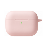 ピンク(単品)のAirPodsケース、実物の柄と付属品の参考画像