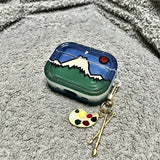 AirPods ケース 雪山モチーフ 半透明 パレットチャーム付き 単体アングル Pro第3世代対応