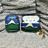 AirPods ケース 雪山モチーフ 半透明 アート柄 ディテール 第4世代対応