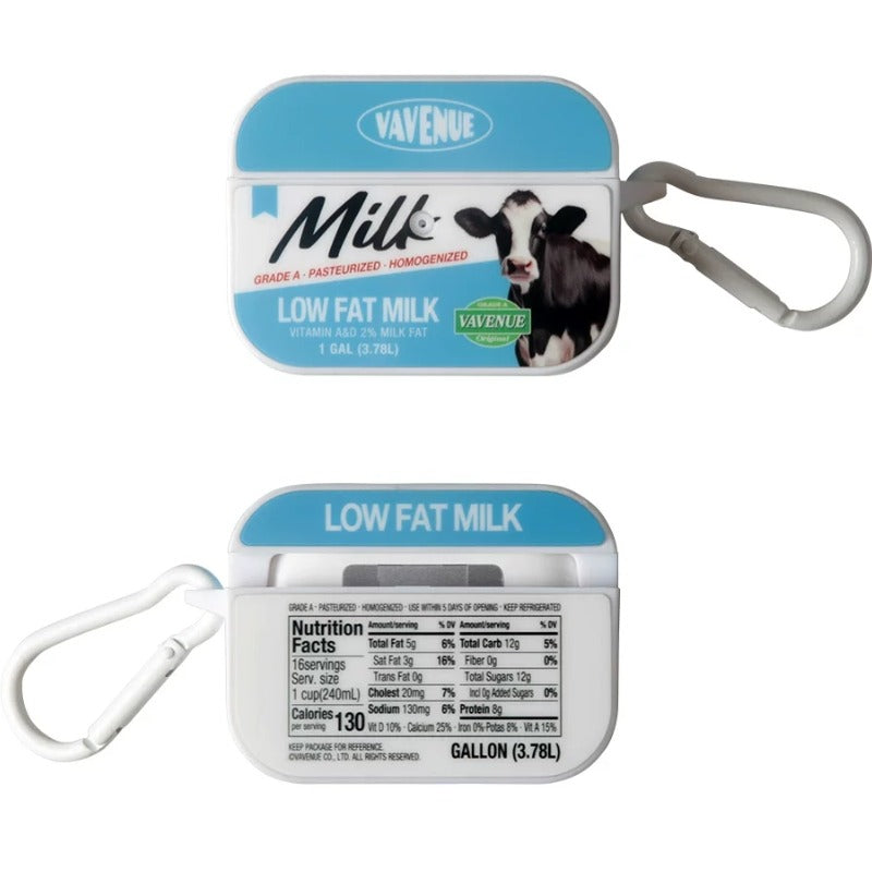 牛乳パック風 AirPods ケース 表裏比較