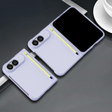 ライトパープル・ケース一体型保護フィルム・ペン付きのiPhone Duoケース