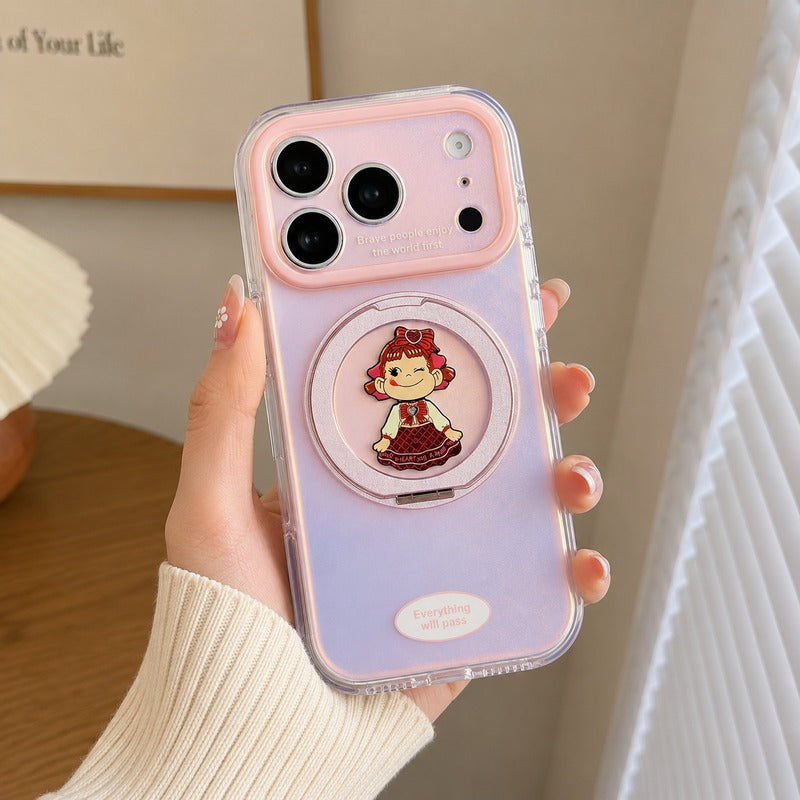 ダークパープル 回転スタンド iPhoneケース ケース単品