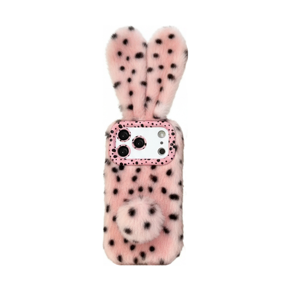 うさ耳ドット柄iPhoneケース ピンク