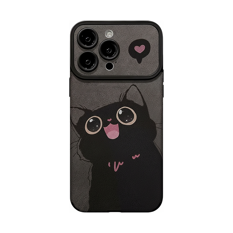 アニマル柄iPhoneケース ブラックキャット