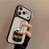 コーヒーねこ柄iPhoneケース デザイン・使用イメージ 3