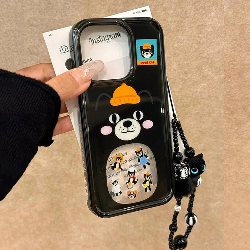 帽子ねこ柄iPhoneケース デザイン・使用イメージ 3
