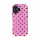 ドット柄ハートiPhoneケース ピンク×レッド(ケース単品)